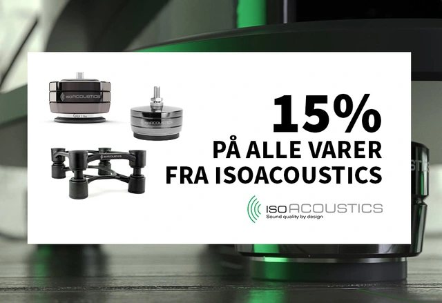 15% på alle varer fra IsoAcoustics tilbud